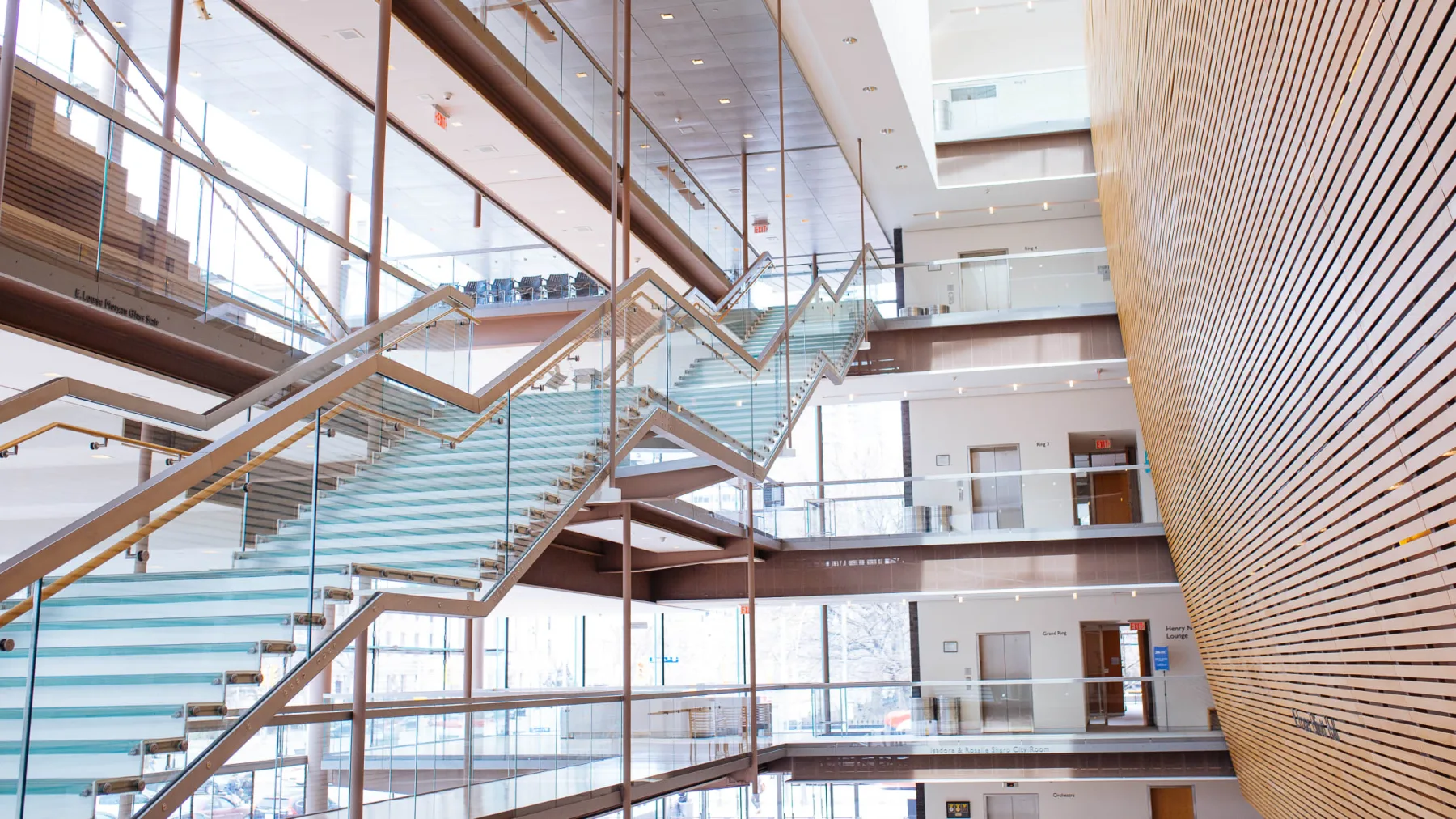 The multi-level City Room inside the Four Seasons Centre