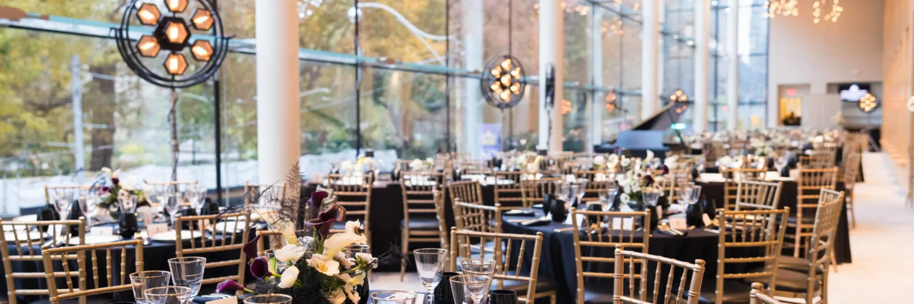 The Jackman Lounge set for a seated dinner